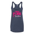 thumbnail image 2 of I Wear Pink for My Sisiter Survivor Awareness Tri-Blend Racerback Tank Top, Vintage Navy, X-Large, 2 of 3