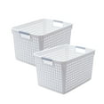 thumbnail image 2 of 2-Pack Plastic Laundry Basket with Handles - Foldable Hamper for Clothes Toys Dorm Room Organization 31L Capacity, 2 of 8