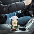 thumbnail image 4 of Yayeee 40oz Stainless Steel Tumbler with Straw and Handle Double-Wall Insulated Travel Water Bottle, Beige Strawberry, 4 of 8
