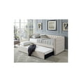 Best Master Furniture Laura Beige Tufted Daybed + Trundle, Twin Bed