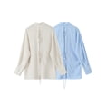 thumbnail image 4 of HH TRAF 2024 Camisa casual de moda para mujer, cuello vuelto, mangas largas, cordones en la espalda, blusa de verano de un solo pecho para mujer, 4 of 5