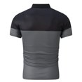 thumbnail image 2 of LRGSHF Polo Shirts for Men Short Sleeve Color Block Pullover Slim Fit Contrast Tops Summer Golf Daily Casual Outfit Gray 2XL, 2 of 5