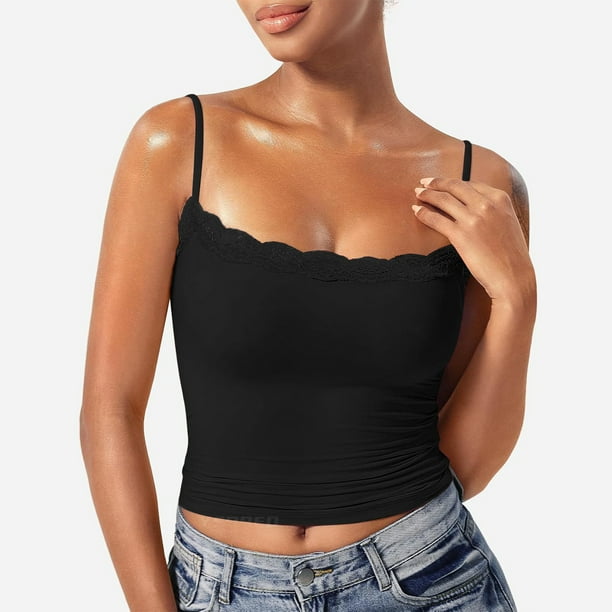 Tank Tops Under 20$, Black Black Tank Top Woman Baberdicy Lace Top