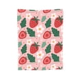thumbnail image 2 of LNWH Cute Flower Strawberry Art Pattern Throw Blanket, Fluffy Soft Cozy Bed Flange Plush Blankets, 60"x50", 2 of 8