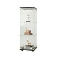 thumbnail image 6 of Pouseayar 3-Shelf Glass Display Cabinet, One-Door Curio Cabinets for Living Room, Bedroom, Office, Black Floor Standing Glass Bookshelf, 6 of 11