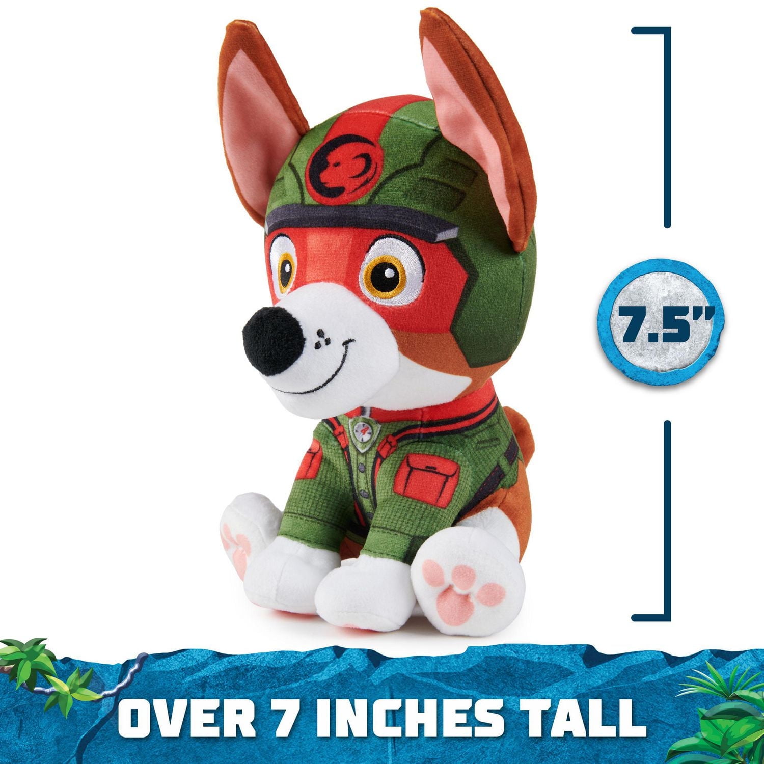 PAW Patrol Jungle Pups, Tracker 8-Inch Plush, Stuffed Animal Kids Toys for Boys & Girls Ages 3 and Up