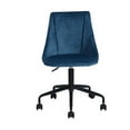 thumbnail image 3 of FurnitureR Chaise de Bureau Pivotante Réglable en Velours Moderne Bleu, 3 of 8