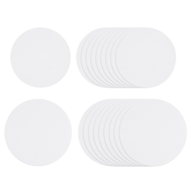 1 Juego(20uds) Antideslizantes Bañera Pegatinas Baño Ducha Piso 3.15 3.94 Antideslizante Adhesiva Cinta Redondo Estilo Calcomanías para Baño Cocina Escaleras, Blanco