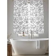 thumbnail image 6 of Sheer Curtains 72 Inches Long, Grey Flower Light Filtering Window Curtains for Living Room, Vintage Farmhouse Boho Leaf Spring Plant Rod Pocket Voile Sheer Curtain Drapes, 52"W x 72"L, 2 Panels, 6 of 8