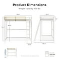 thumbnail image 4 of Furniture of America Two-Tone Kids Metal Twin Loft Bed with Guardrails, White and Gold, 4 of 9