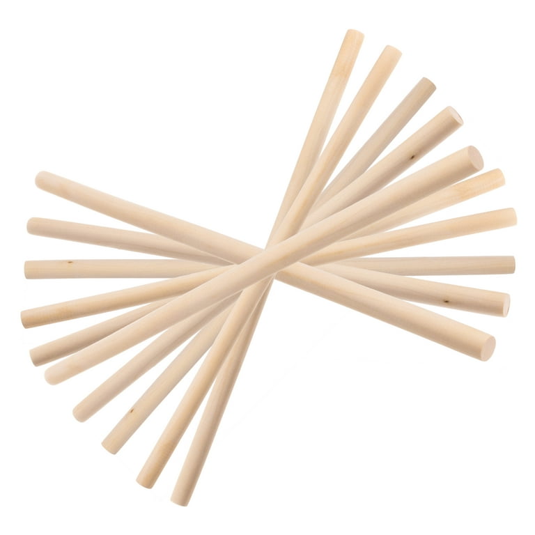 Mandala Crafts ¼ inch Birch Wooden Dowel Rods 36 Inches - 50 Round Wood Sticks for Crafts Macrame - Natural Unfinished Wood Dowels for Cake Dowels