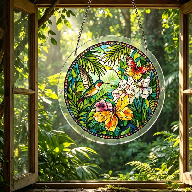 Acrylic Puzzles Suncatcher Window Hanging 83 Pieces 7.4 Inch Acrylic Puzzles Garden Decoration For Women Men Mom Birthday Gift Home Decor