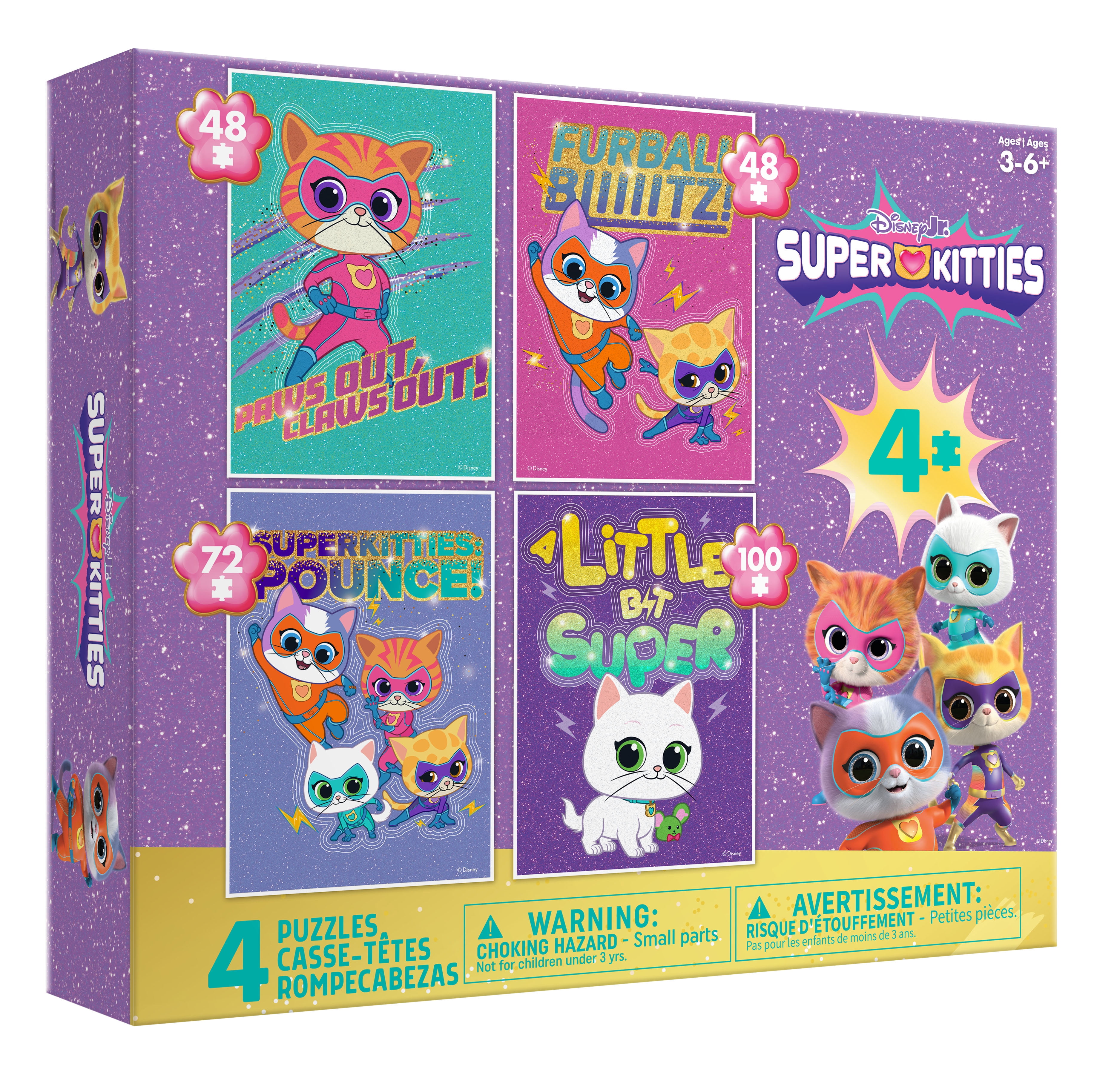 Ceaco Super Kitties 4-in-1 Multipack Interlocking Jigsaw Puzzles for Children Ages 6+
