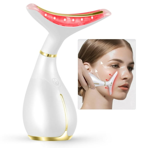 Ms.W Masseur Facial à Lumière Rouge, Outil de Massage Facial pour Soins de la Peau avec LED, Thermique et Vibration, Serrage et Rajeunissement pour Visage et Cou