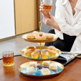 thumbnail image 6 of Dolphin Elegant Plastic Dessert Table Display Stand with Iron Pillars - 32cm Height, 21cm/24cm/27cm Plates, 6 of 6