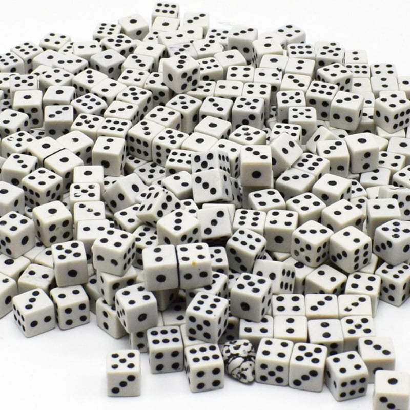 50 Pcs/Lot Dices 8mm Plastic White Gaming Dice Standard Six Sided Decider P ROS 