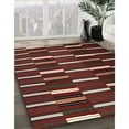 thumbnail image 3 of Ahgly Company Machine Washable Indoor Round Contemporary Red Wine or Wine Red Area Rugs, 6' Round, 3 of 7