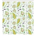 thumbnail image 3 of Vegan Shower Curtain, Fresh Salad Ingredients Avocado Corn Lime and Herbs on White Farm Harvest Vegetables, Fabric Bathroom Set with Hooks, 69W X 84L Inches Extra Long, Multicolor, by Ambesonne, 3 of 3