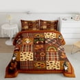 thumbnail image 2 of Fall Season Bedding Queen Size Autumn Harvest Decoration Comforter Set, Thanksgiving Day Gifts Teens Women Geometry Plaid Print Duvet Insert Maple Leaves Rainbow Decor Quilt, 2 of 7