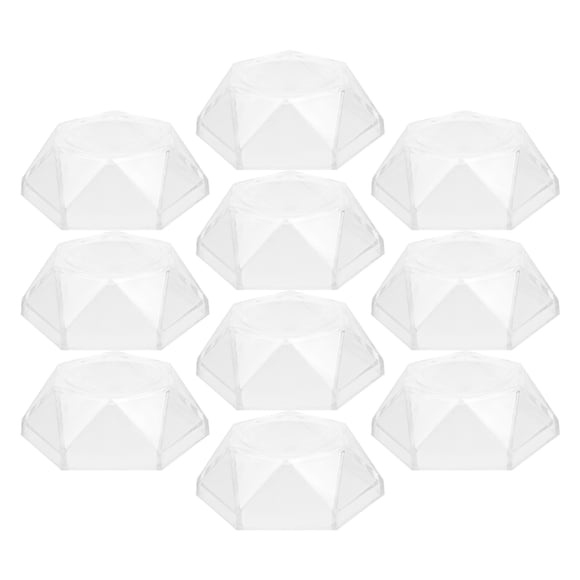 10 soportes de exhibición de bolas de acrílico con base hexagonal para bolas de cristal, bolas de tenis, soportes estables para bolas de cristal, tamaño M