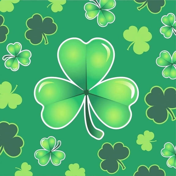 Club Pack of 192 Green St. Patrick's Day Clover Beverage Napkins 5"