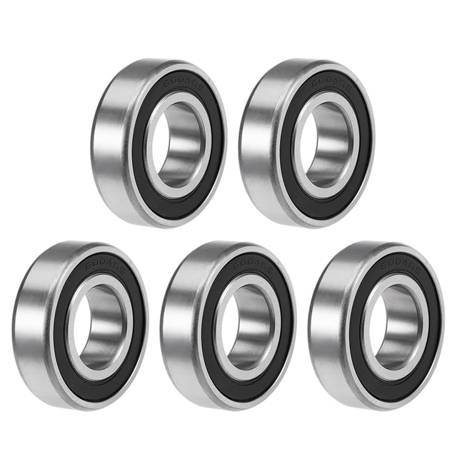 Unique Bargains Roulements à Billes à Rainure Profon 6004-2RS Z2 20x42x12mm Acier Chromé Double Scellé 5 Pcs