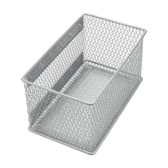 Ybmhome Wire Mesh Magnetic Storage Basket, Trash Caddy, Container, Desk Tray, Office Supply Organizer Silver for Refrigerator/Microwave Oven or Magnetic Surface in Kitchen or Office (1, Medium)
