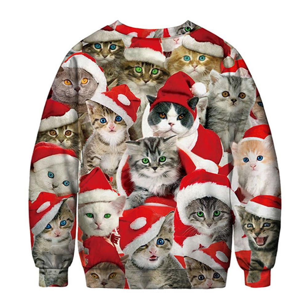 Clairlio 3D Cats Print Long Sleeve 
