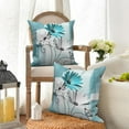 thumbnail image 3 of Teal Daisy Flower Throw Pillow Covers 18x18 Set of 2,Rustic Farmhouse Floral Linen Pillows Case for Bedroom Sofa Couch, 3 of 6