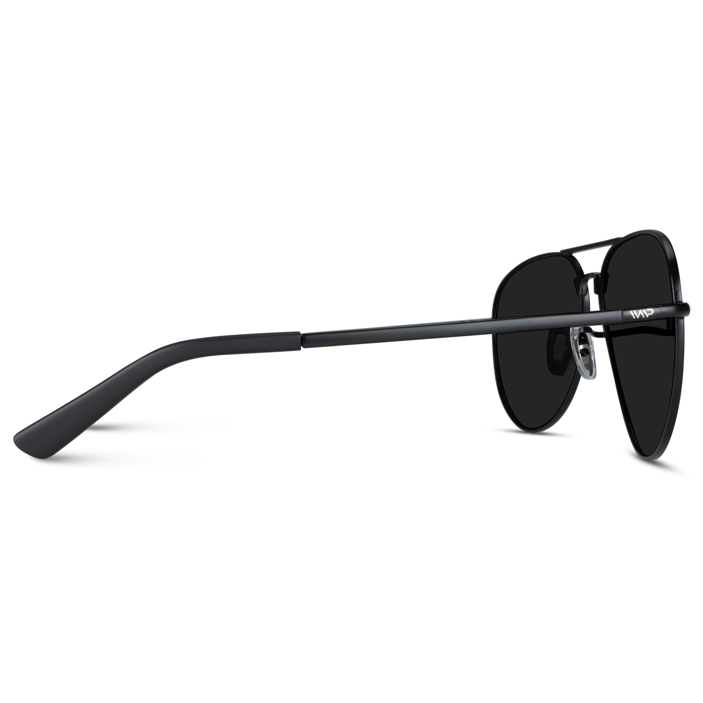 WearMe Pro - Classic Full Black Polarized Lens Metal Frame Men Aviator Style Sunglasses - image 5 of 6