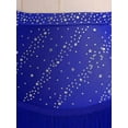 thumbnail image 4 of Aislor Women's Rhinestone Shiny Latin Dance Fringe Hem Salsa Tango Ballroom Performance Skirt Blue XL, 4 of 7