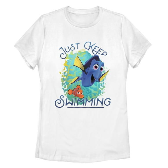 Women's Finding Dory Motivational Message  T-Shirt - White - Small