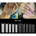 thumbnail image 2 of XXL C Curve / Waterpipe / Half Tube  Half Cover French Artificial False Nail Tips 100Pc in Bag CHOOSE Clear/ Natural Jargod, 2 of 5