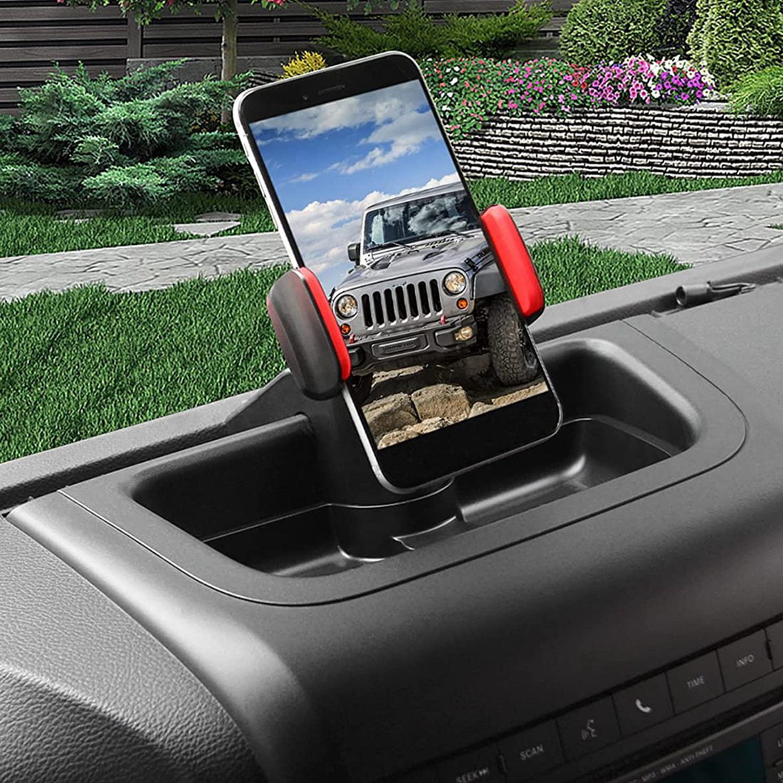 JK Phone Holder For Dash Cellphone Mount Interior Accessories For Jeep For Wrangler JK JKU 2011-2017, Black