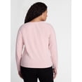 thumbnail image 3 of Terra & Sky Women's Plus Ruched Front Tie Hem Top with Long Sleeves, Sizes 0X-5X, 3 of 5