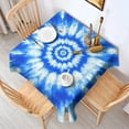 thumbnail image 2 of Blue Tie Dye Mandala Pattern Square Tablecloth,Waterproof Square Table Cover,Wipeable Spillproof Washable Table Cover for Home Kitchen Party Decor 52"x52"(132x132cm), 2 of 6