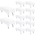 thumbnail image 1 of Pesonlook 12 Pack White Polyester Tablecloth-60 x 102 Inch White Rectangle Tablecloth for 6 Ft Rectangle Tables,Washable Fabric Table Cover for Wedding/Buffet Party/Dining Table/Events, 1 of 7