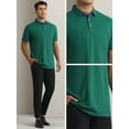 thumbnail image 5 of INSPIRE CHIC Mens Short Sleeve Contrast Color Summer Golf Formal Business Polo Shirts L Dark Green, 5 of 6