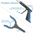 thumbnail image 4 of 32" Reacher Grabber Tool, ORFELD Handy Trash Claw Grabber Reaching Assist Pick up Tool Blue, 4 of 14