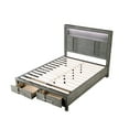 thumbnail image 3 of 4pc Queen Bedroom Gray - Wood, Led Accent & Storage Modern Gray, Functional, 3 of 5