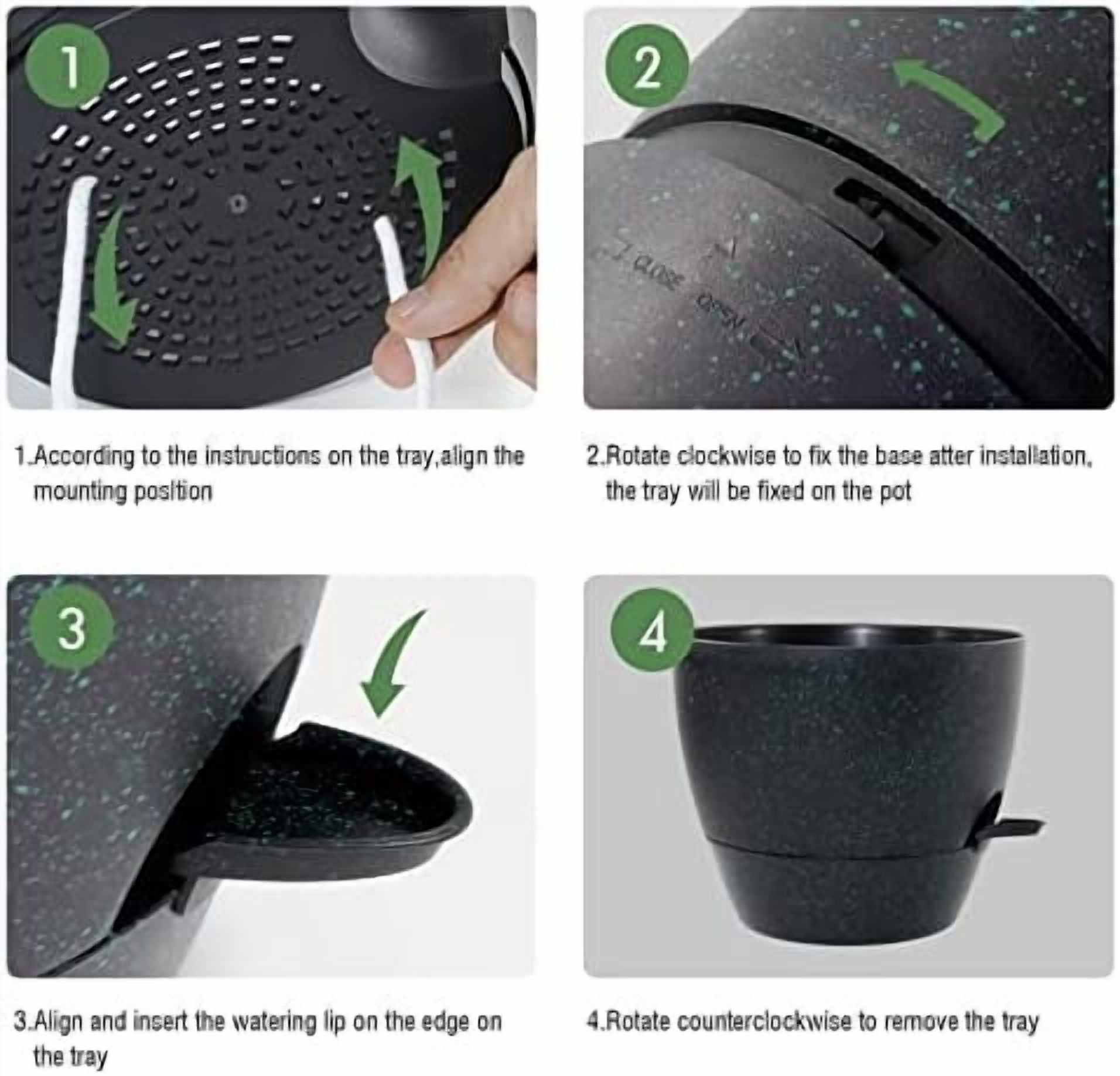 10 Inch Self Watering Hanging Pots, 2 Pack Hanging Planters with 40oZ Deep Reservior for Indoor Outdoor Plants Flowers, Black Speckles