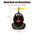 thumbnail image 3 of Patito negro con casco, decoración exterior para coche, multiusos, suave, para salpicadero de motocicleta, dormitorio, salpicadero de coche., 3 of 8