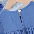 thumbnail image 6 of WOYY Girls 3D Flower A Line Dress Casual Ruffle Puff Sleeve Midi Play Dress,Blue,Sizes 2-8, 6 of 7