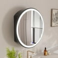 thumbnail image 3 of DV-1VM0188 24'' Round Framed Led Lights Wall Mounted Medicine Cabinets With Mirrors, Defogger, Stepless Dimming, Built-In Outlet, 3 of 17