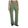 thumbnail image 2 of IDALL Cargo Pants Women Sweatpants Women Adjustable Straight Fit Cargo Pants High Waist Baggy Hiking Pants With Pocket Wide Leg Parachute Pants Lounge Pants Women Baggy Pants Army Green L, 2 of 8
