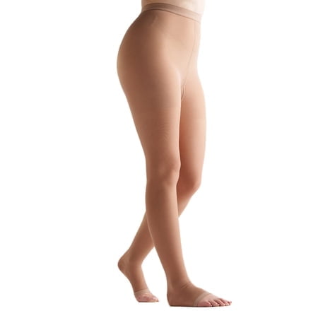 EvoNation Collants de Compression Gradués pour Femmes à Bout Ouvert 20-30 mmHg - Vêtement de Compression à Pression Ferme