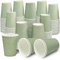 thumbnail image 1 of 100 tazas de papel vegetal desechables para café, bebidas, té, decoración de fiesta, 1 of 4