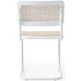 thumbnail image 6 of Maklaine Mid-Century Metal & Rattan Dining Chair in White/Natural (Set of 2), 6 of 7