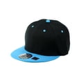 thumbnail image 1 of NYFASHION101 Plain Blank Flat Bill Adjustable Snapback Cap Hat - Black/Turquoise, 1 of 4