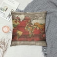 thumbnail image 2 of Orinice World Map Graphic Decorative Cushion Cover for Home Couch Living Room Bed Sofa - Square Pillowcase 1PC 20x20in, 2 of 5